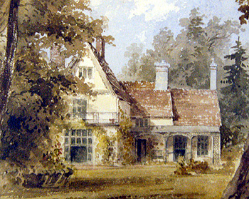 Flitton Vicarage in 1827, painted by Rev. Henry Wellesley [P12/28/9]